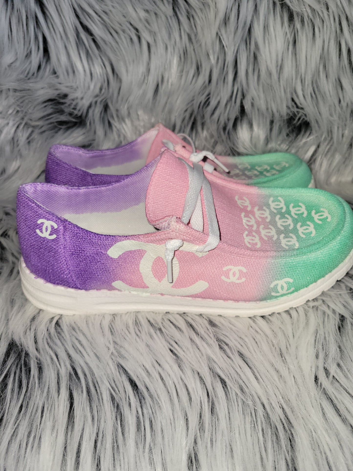 Teal, Pink, Purple Shoes women's size 8