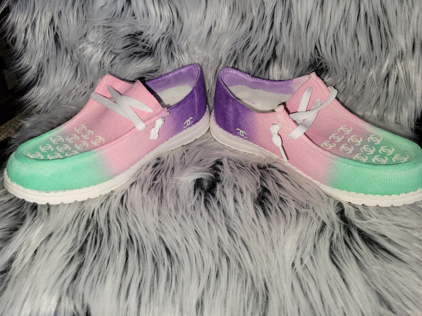 Teal, Pink, Purple Shoes women's size 8