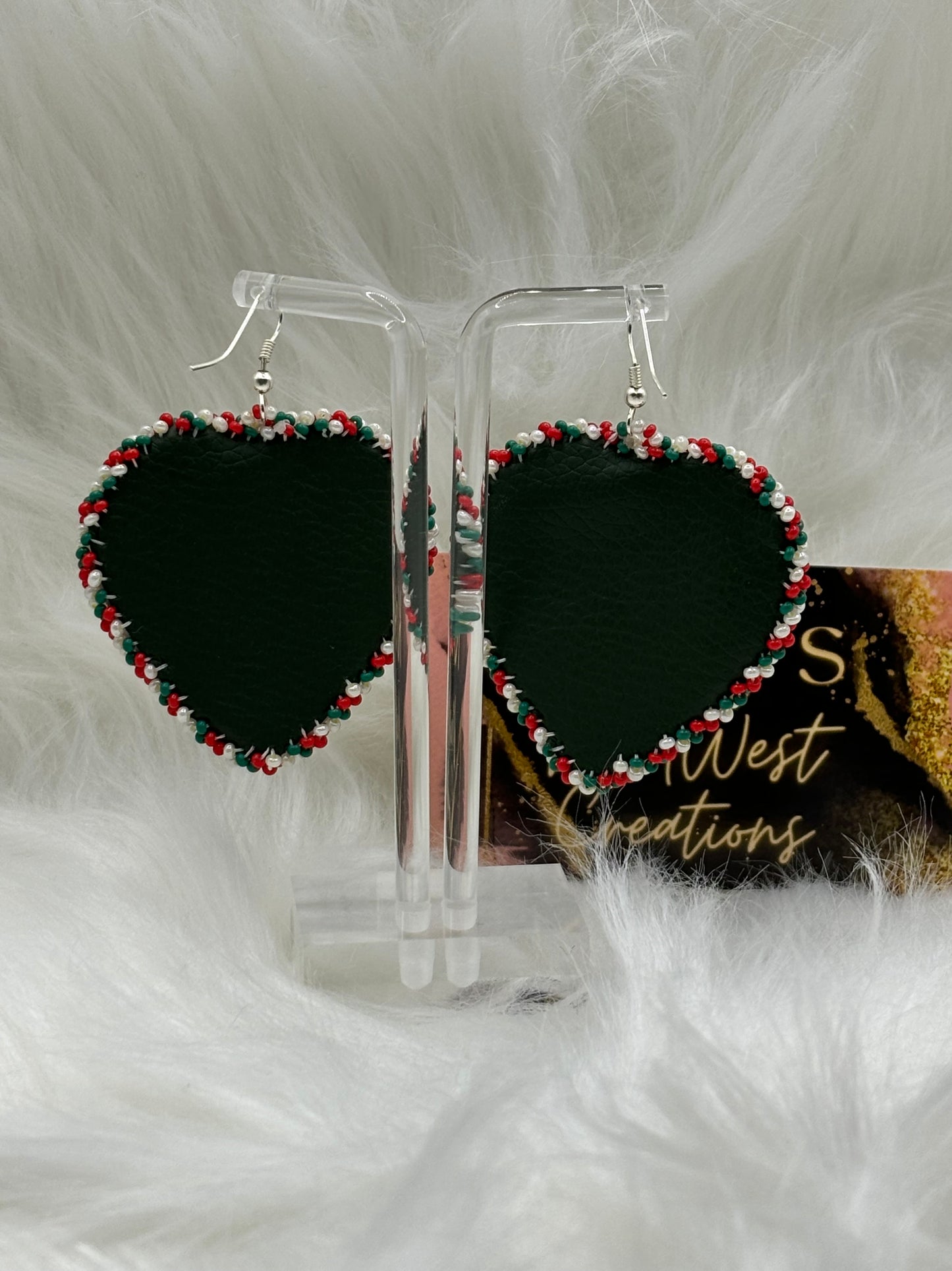 G Heart Beaded Earrings