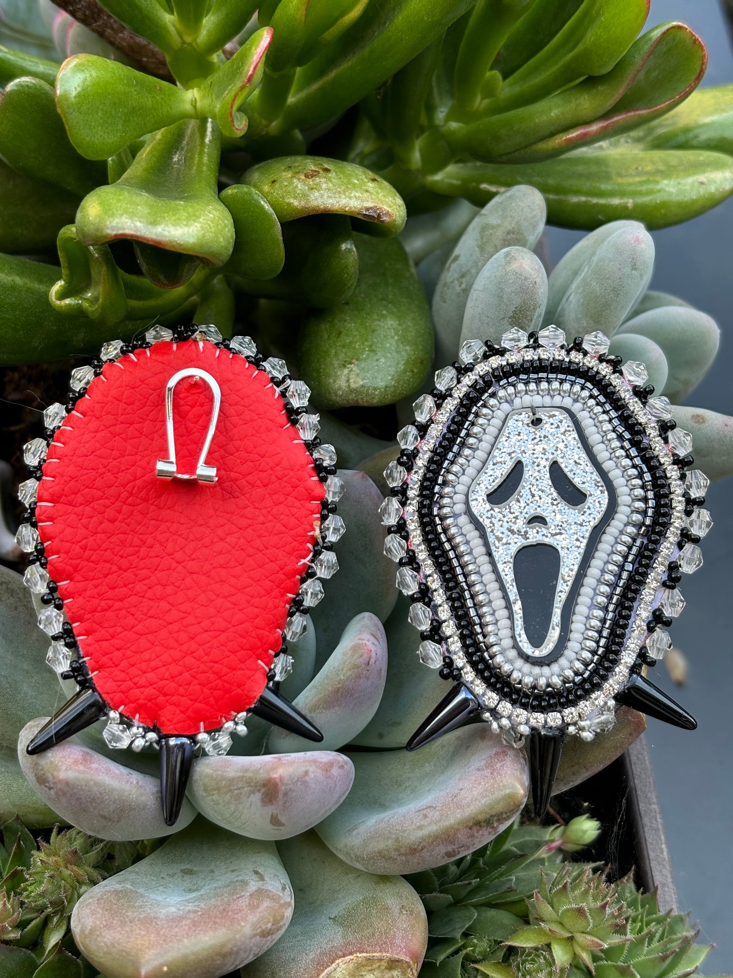 Ghost Face Beaded Earrings